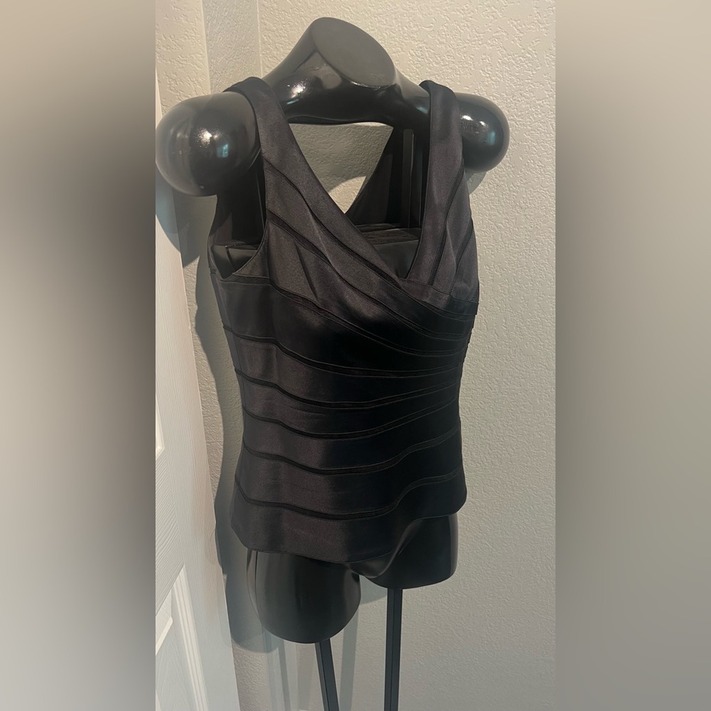 Adrianna Papell Black Layered Blouse 12